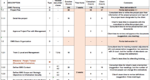 Consultant toolkit Division of tasks and time plan