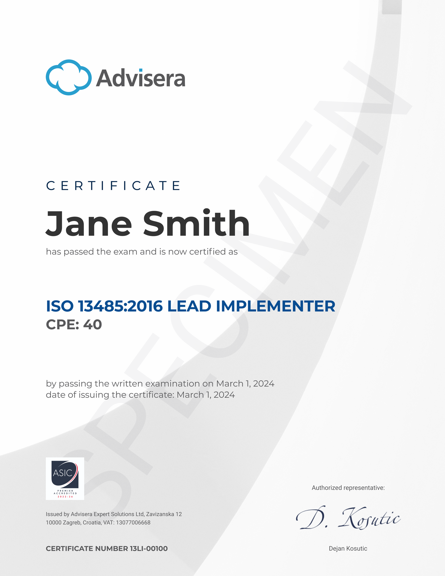 ISO 13485 Lead Implementer Course - Advisera