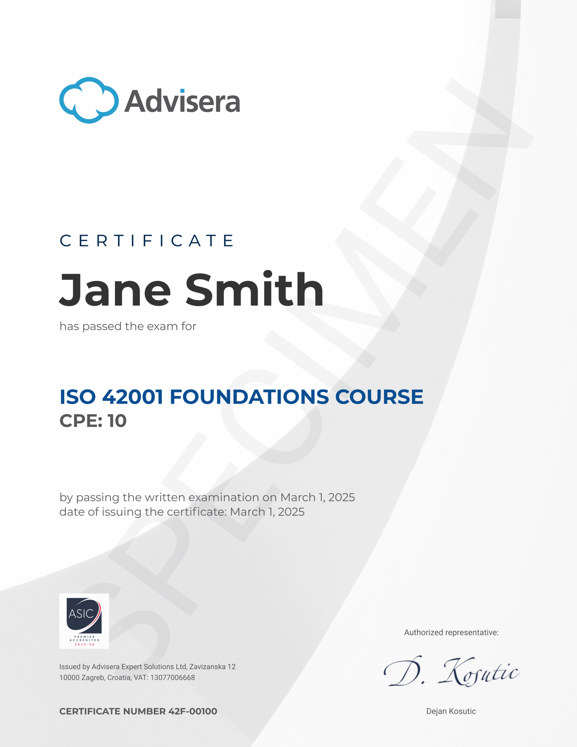 ISO 42001 Foundations Course - Advisera