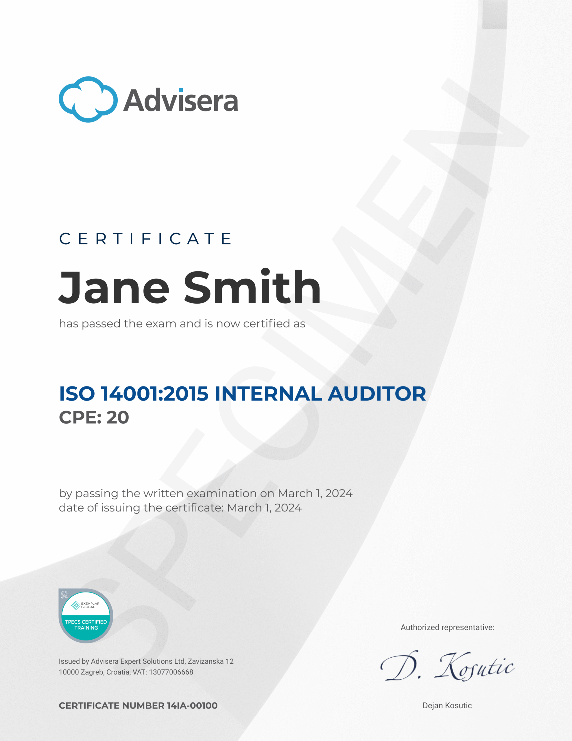 Corso Auditor Interno ISO 14001 - Advisera