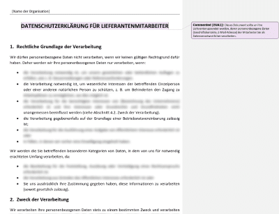 Datenschutzerklärung für Lieferantenmitarbeiter - Advisera