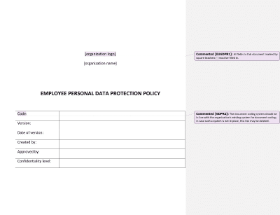 Employee Personal Data Protection Policy - Advisera