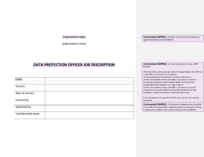 Data Protection Officer Job Description - Advisera
