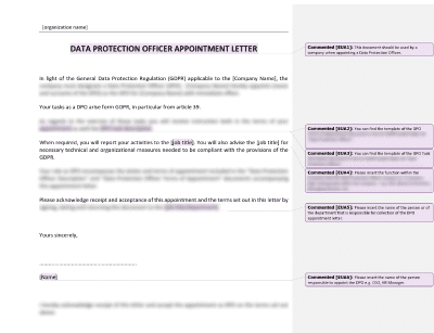 Data Protection Officer Appointment Letter - Advisera
