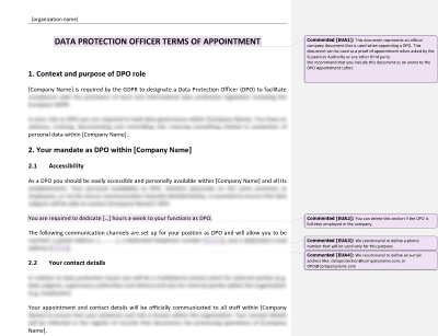 Data Protection Officer Terms of Appointment - Advisera