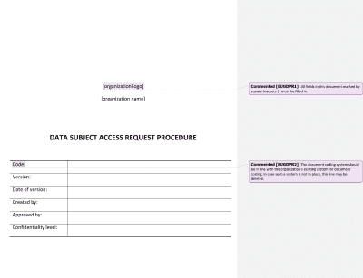 Data Subject Access Request Procedure - Advisera