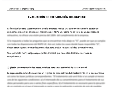 Evaluación de Preparación del RGPD UE - Advisera