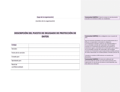 Descripción del Puesto de Delegado de Protección de Datos - Advisera