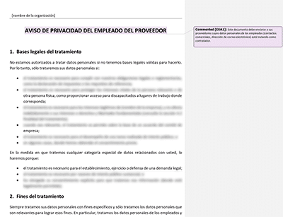 Aviso de Privacidad del Empleado del Proveedor - Advisera