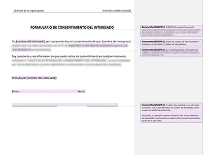 Formulario de Consentimiento del Interesado - Advisera
