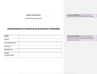 Procedimiento de Solicitud de Acceso del Interesado - Advisera
