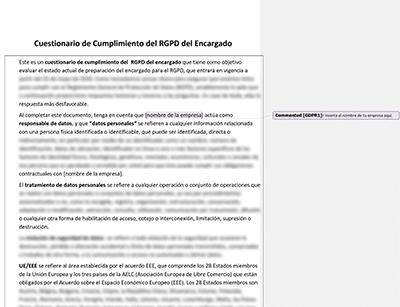 Cuestionario de Cumplimiento del RGPD del Encargado - Advisera