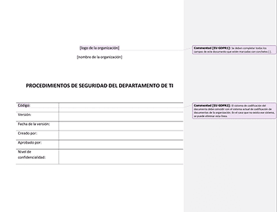 Procedimientos de Seguridad del Departamento de TI - Advisera