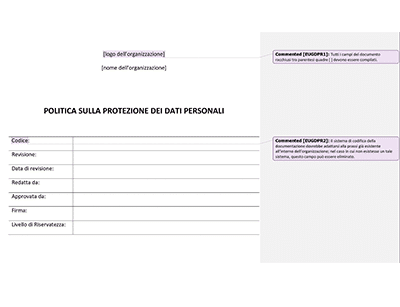 Politica sulla Protezione dei Dati Personali - Advisera