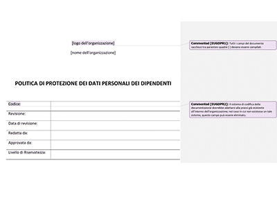 Politica di Protezione dei Dati Personali dei Dipendenti - Advisera