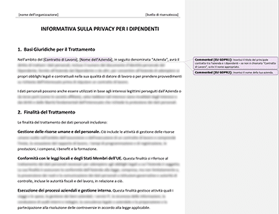 Informativa sulla Privacy per i Dipendenti - Advisera