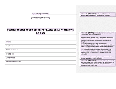 Descrizione del Ruolo del Responsabile della Protezione dei Dati - Advisera