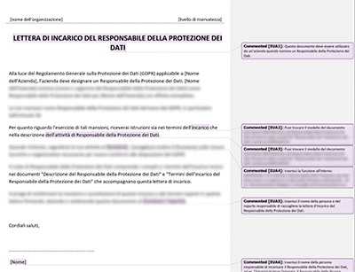 Lettera di Incarico del Responsabile della Protezione dei Dati - Advisera