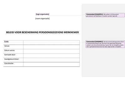 Beleid voor Bescherming Persoonsgegevens Werknemer - Advisera
