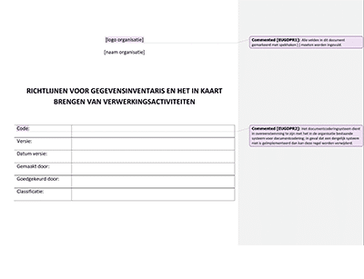 Richtlijnen voor Gegevensinventarisatie en het In Kaart Brengen van Verwerkingsactiviteiten - Advisera