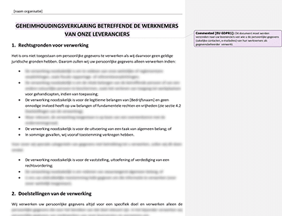 Geheimhoudingsverklaring Betreffende de Werknemers van onze Leveranciers - Advisera
