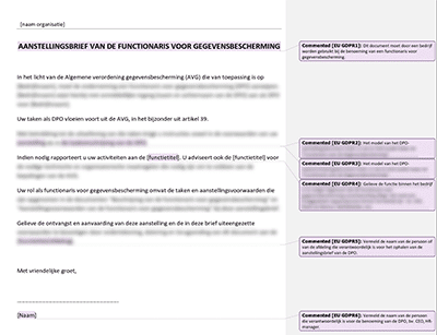 Aanstellingsbrief van de Functionaris voor Gegevensbescherming - Advisera
