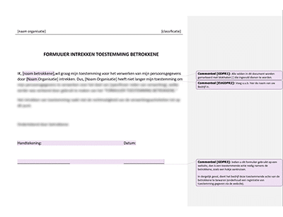 Formulier Intrekken Toestemming Betrokkene - Advisera