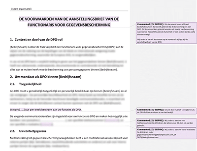 De Voorwaarden van de Aanstellingsbrief van de Functionaris voor Gegevensbescherming - Advisera