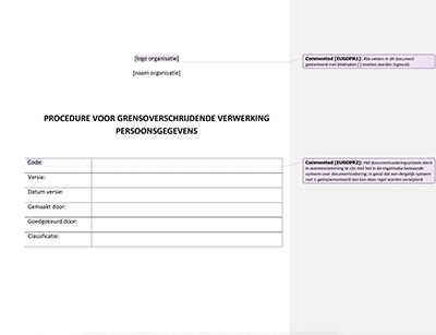 Procedure voor Grensoverschrijdende Verwerking Persoonsgegevens - Advisera