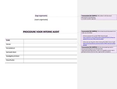 Procedure Interne Audit - Advisera