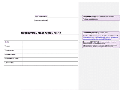 Clear Desk en Clear Screen Beleid - Advisera
