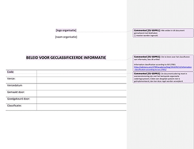 Beleid voor Geclassificeerde Informatie - Advisera