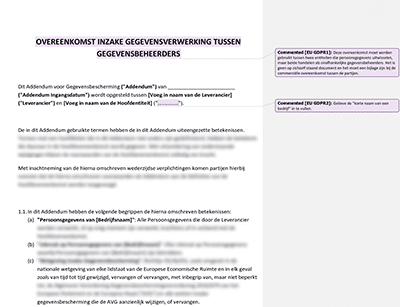Overeenkomst inzake Gegevensverwerking tussen Gegevensbeheerders - Advisera