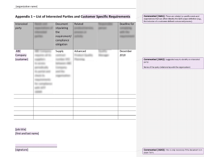 List of Interested Parties and Customer Specific Requirements - 16949Academy