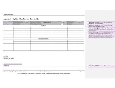 Registry of Key Risks and Opportunities - 16949Academy