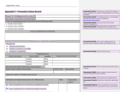 Preventive Action Record - 16949Academy