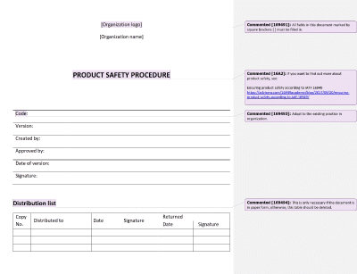 Product Safety Procedure - 16949Academy