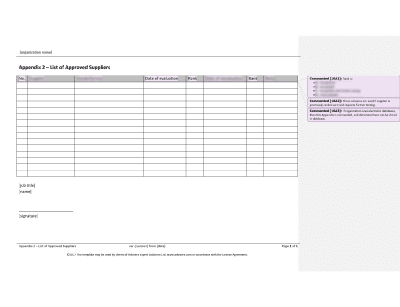 List of Approved Suppliers - 16949Academy