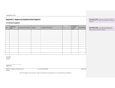 Registry of Complaints about Suppliers - 16949Academy
