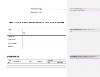 Procedure for Purchasing and Evaluation of Suppliers - 16949Academy