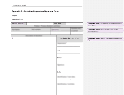 Deviation Request and Approval Form - 16949Academy