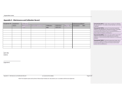 Maintenance and Calibration Record - 16949Academy