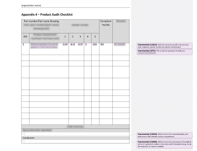Product Audit Checklist - 16949Academy