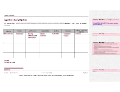 Quality Objectives - 9100Academy
