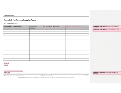 Conformance Evaluation Record - 9100Academy