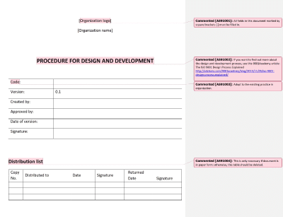 Procedure for Design and Development - 9100Academy