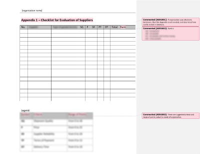 Checklist for Evaluation of Suppliers - 9100Academy