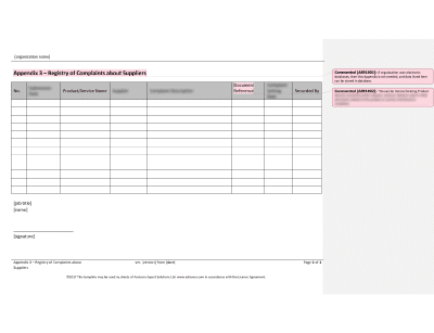 Registry of Complaints about Suppliers - 9100Academy