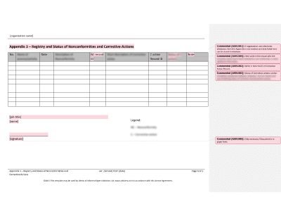 Registry and Status of Nonconformities and Corrective Actions - 9100Academy