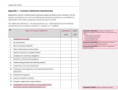 Customer Satisfaction Questionnaire - 9100Academy